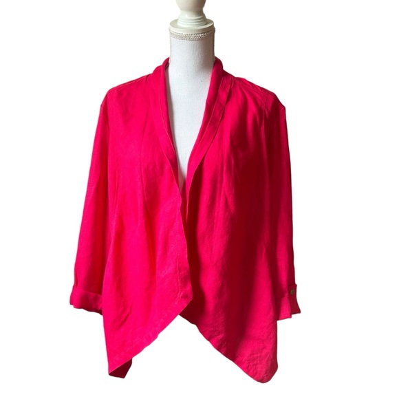Chico's Women's NWT Linen Flyaway Francesca Jacket Size 2 USA SZ Large … - Picture 13 of 16